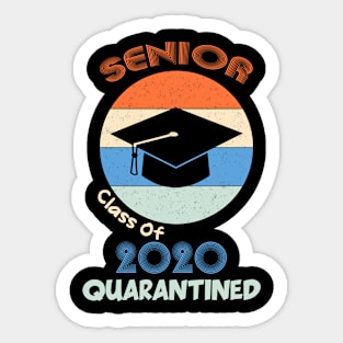Class Of 2020 Quarantined Seniors Sunset Vintage Sticker